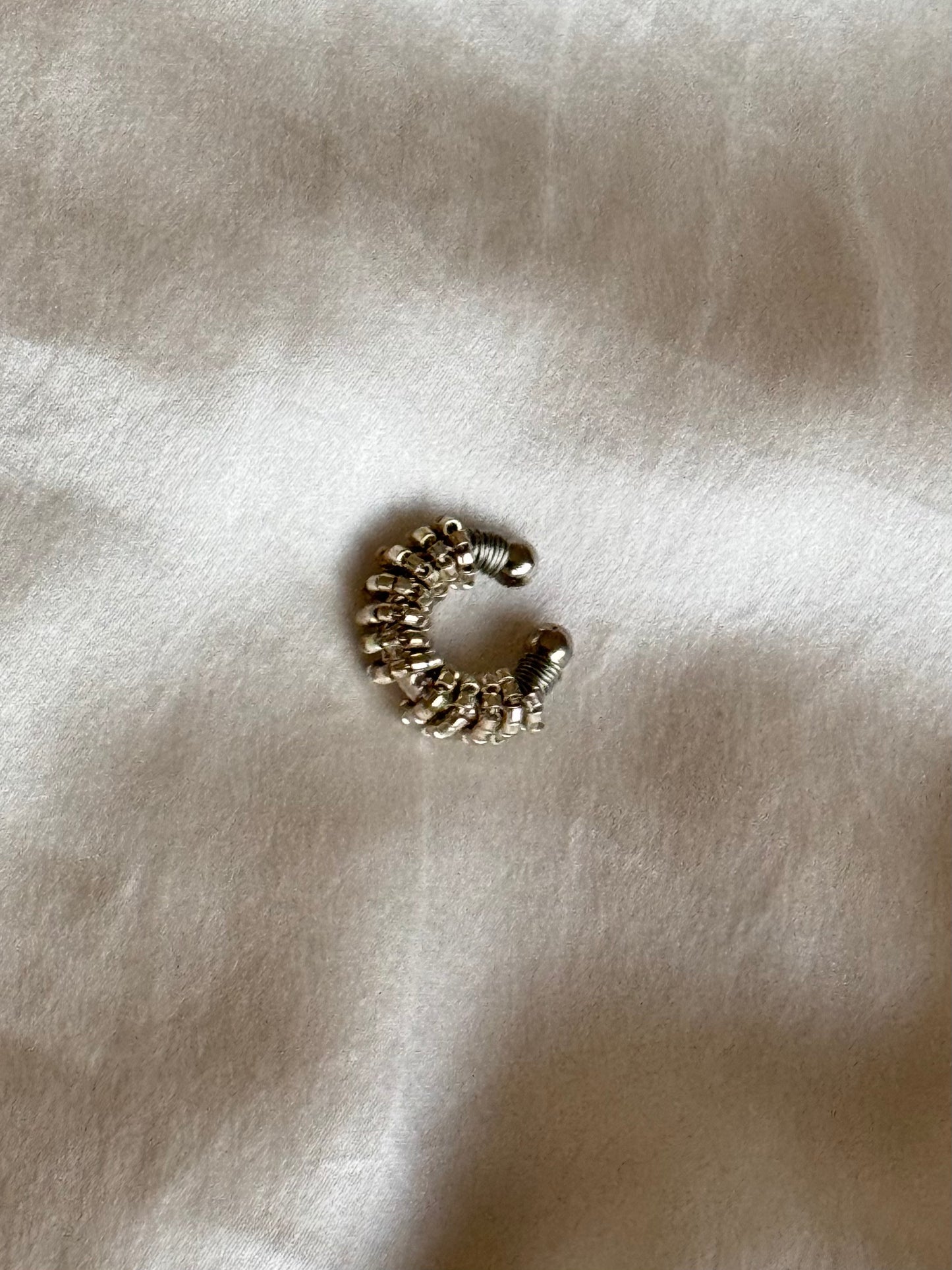 Sterling Silver Beaded Ear Cuff – Sleek & Modern Ear Accessory