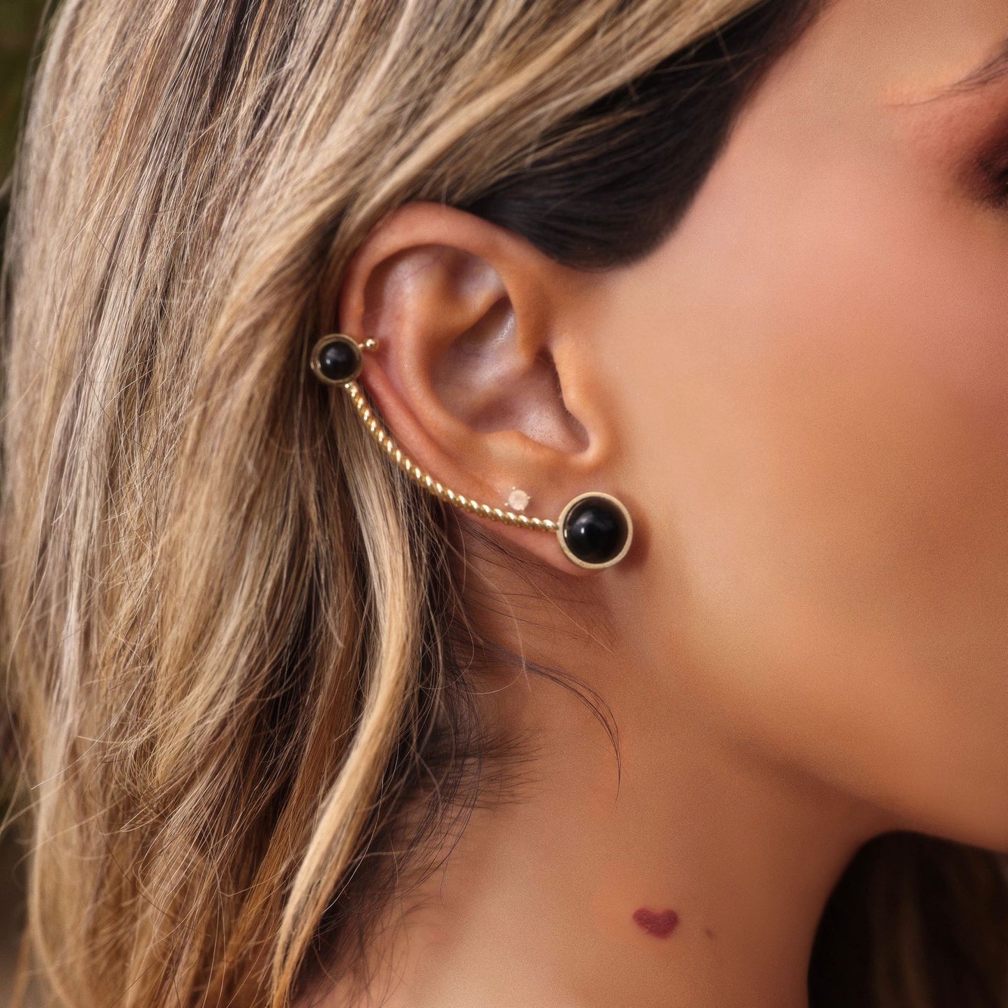 Black Onyx Ear Cuff