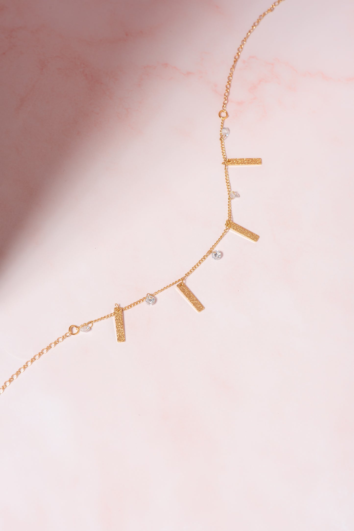 Rectangle Gold Crystal Choker