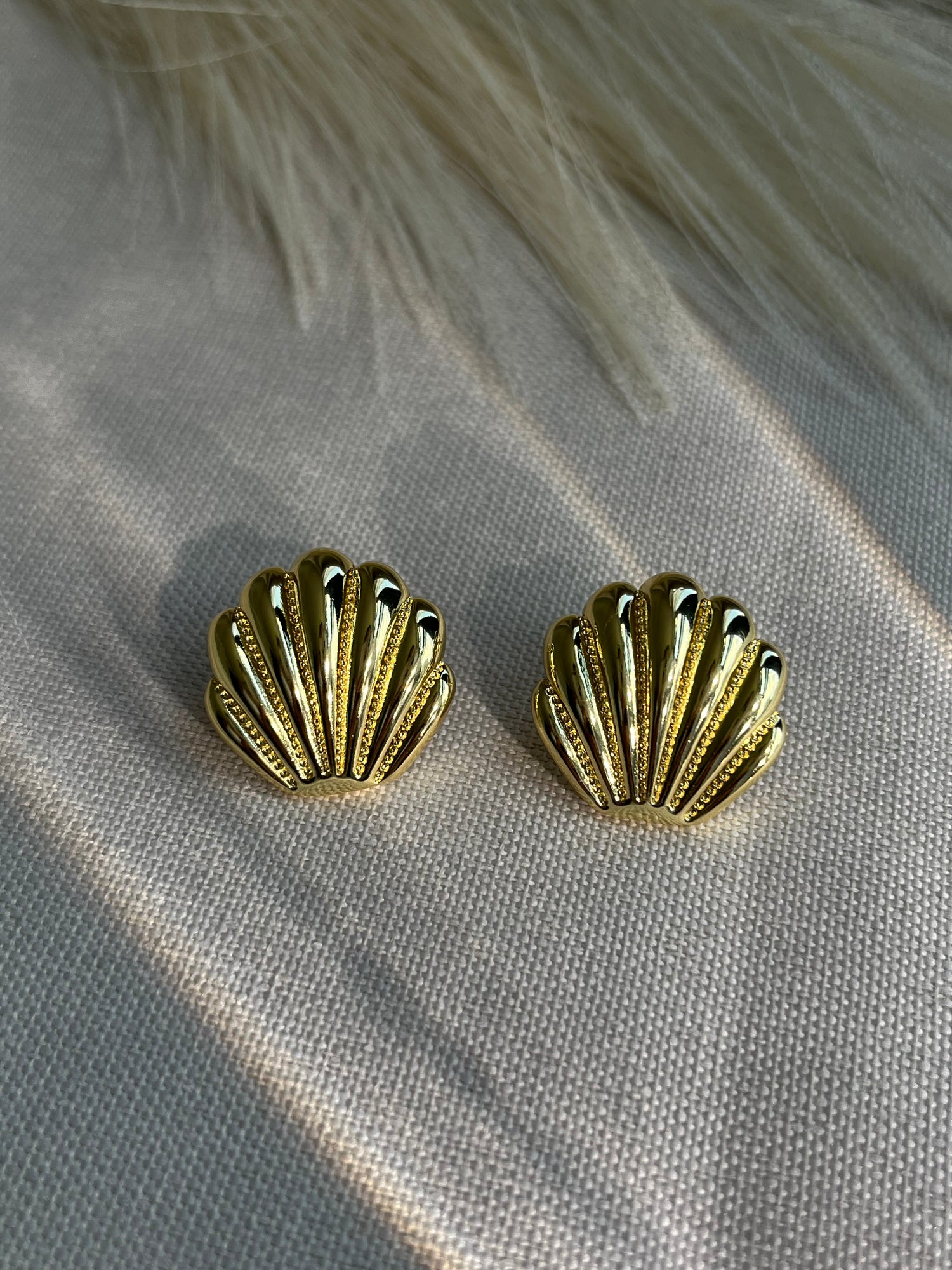 Tiny Gold Seashell Studs – Perfect for Everyday Wear
