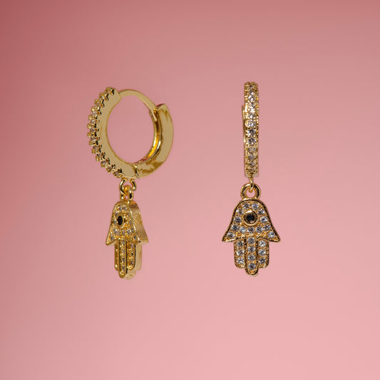 Huggie Hoop - Hand of Hamsa